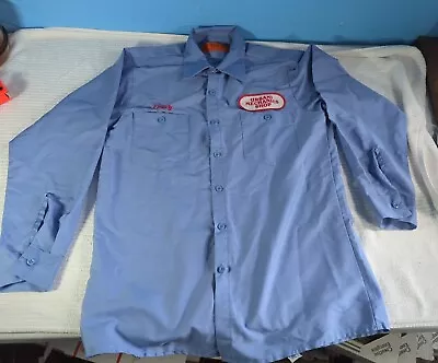 Vintage 80's US Wear Guard Shirt Work Blue Utility Mechanic Size Large • $20.93