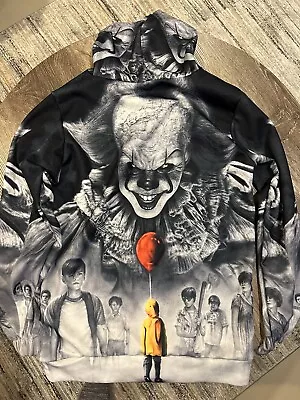 Horror IT Pennywise Clown Scary Joker Cosplay Hoodie Sweatshirt Youth XL • $25