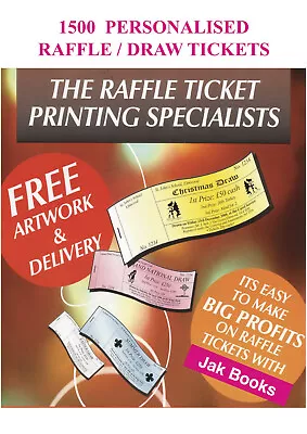 1500 Printed - Prize Draw Tickets - Raffle Tickets - Fundraising • £32