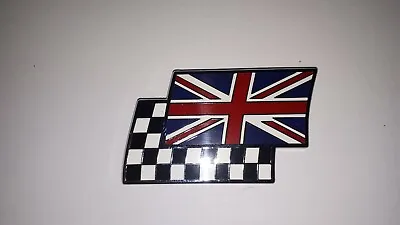 Union Jack / Chequer Self Adhesive Flag Badge Metal / Enamel 51 X 29 Mm  • £8.50