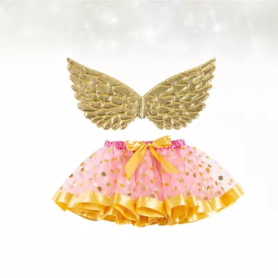  Fairy Dress Up Outfits Tulle Tutu Skirt For Girls Dot Printed Children • £12.75