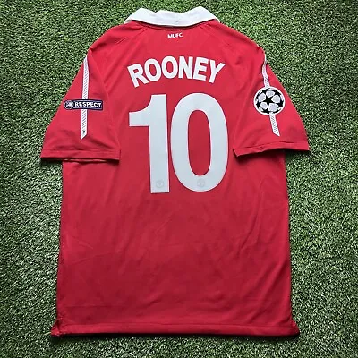 2010 2011 Manchester United Rooney Jersey Shirt Kit Red Home XL Nike UCL 10 • $95.66