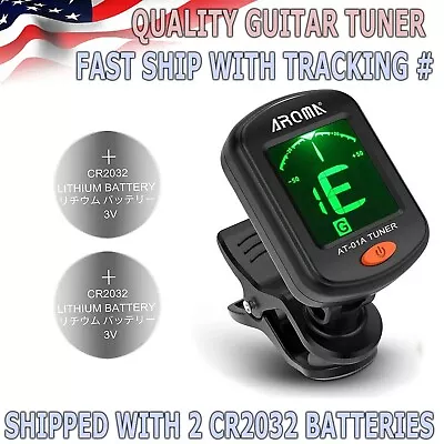 Clip-On LCD Digital Tuner For Guitar Bass Violin Ukulele Chromatic AT-01A • $5.99