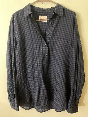 J CREW Women's Blue Classic-fit Popover SIZE 12 AW262 • $26.40