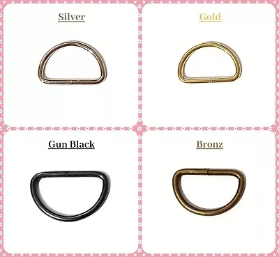 Metal D Ring Buckles ALL SIZES & ALL COLOR Findings For Webbing Split JUMP Ring • £0.99