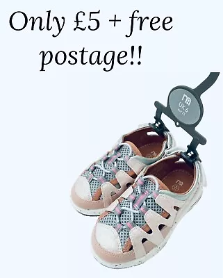 Girls Summer Sandals Trainers Beach Hiking Touch Strap Slip On Shoes Ex Store • £5