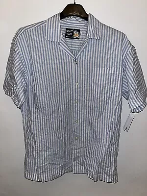 Jack And Jones Blue Striped Resort Shirt Cashmere Men’s Medium • £4.99