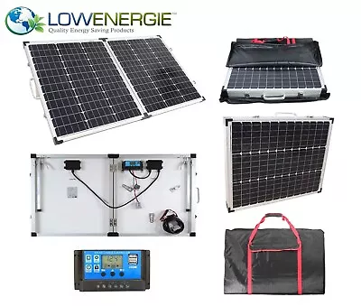 100W Portable Mono Folding Solar Panel Kit 12v Battery Charger Camping Caravans • £114.99