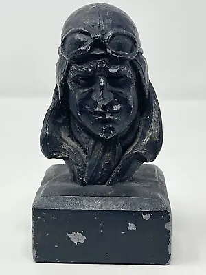 VTG 1969 Michael Garman WWII Fighter Pilot Aviator Sculpture Bust 4.75  Signed • $30