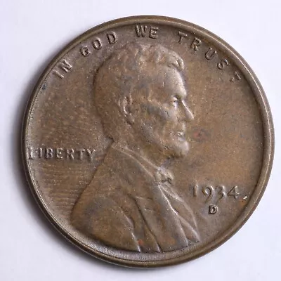 1934-D Lincoln Wheat Cent Penny AU SHARP COIN B025 • $13.20