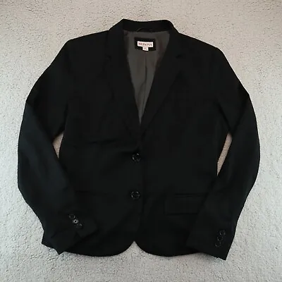 Merona Women's Blazer Black 12 Lined Pockets Office Career 2 Button Jacket • $10.40