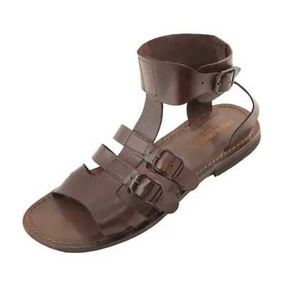 Sandals With Sole Leather Ancient Gladiator Roman Men's Leather Macho Brown • $91.02