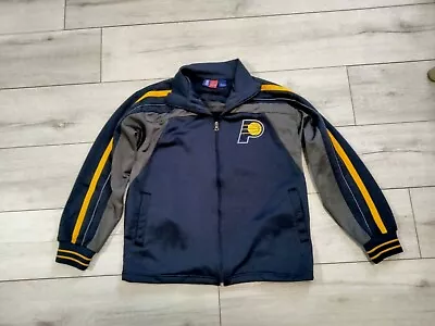 Majestic Indiana Pacers NBA Basketball Warm- Up Jacket Youth XL Sewn Logo • $24.88