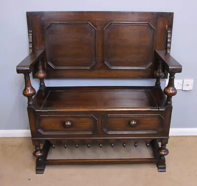 £810 • Buy Antique Oak Monks Bench / Hall Seat / Settle