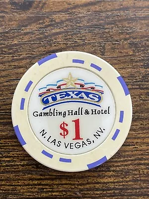 Texas Gambling Hall Las Vegas $1 Dollar Casino Chip • £9.99