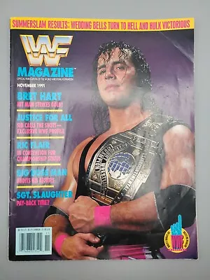 WWF Magazine November 1991 Bret Hit Man Hart Vintage Wrestling Hart Foundation • $7.49