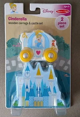 Disney Melissa And Doug Princess Cinderella 2 Piece Wood Carriage & Castle NIP • $12