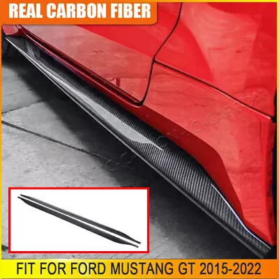 For Ford Mustang GT 2015-22 Real Carbon Fiber Side Skirts Extension Lip Spoiler • $408.49