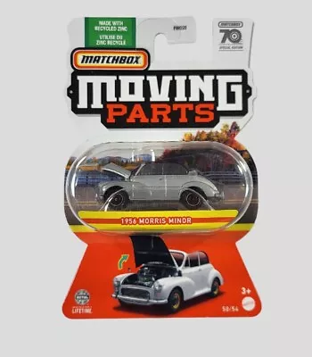 MATCHBOX MOVING PART 1956 MORRIS MINOR 50/54 Die Cast 1:64 Silver Car 70 Years  • $11.98