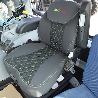 Claas Tractor Black Fabric Seat Covers Suitable For Grammer Maximo Dynamic Seat • £170