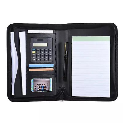 A5 PU Leather Business Padfolio Portfolio Folder Document  Organizer S8C6 • £14.34