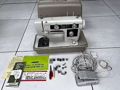 New Home Sewing Machine Model 632 With Hard Case -  SPARES/REPAIR (powers Up Ok) • £31.49