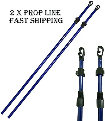 2 X Extending Clothes Prop Washing Line Pole Galvanised Heavy Duty Support 2.4m • £11.49