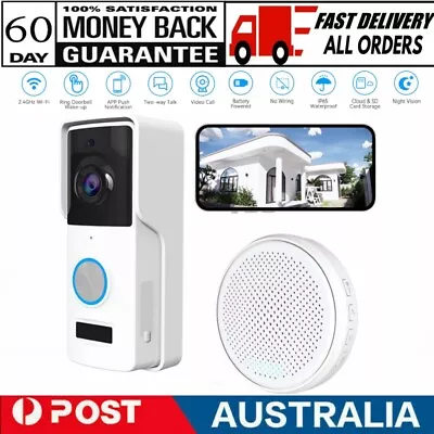 Wireless WiFi Video Doorbell Smart Phone Camera Door Bell Ring Intercom Security • $35.85