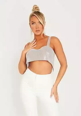 Cynthia Silver Chainmail Strappy Crop Top • £32