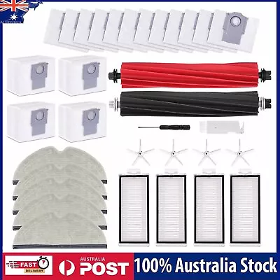 12/33Pack Roller Brush Filter Mop Dust Bags For Roborock Q8 Max & Q8 Max+ Vacuum • $26.88