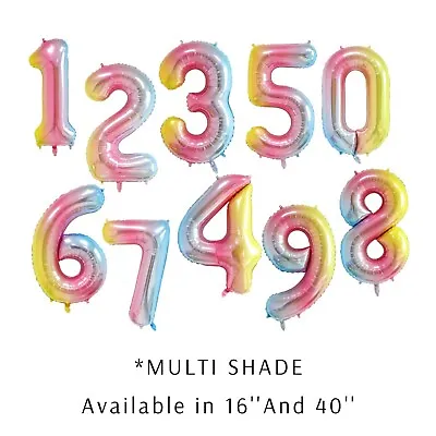 Number Balloons 16  40  Large Mini Birthday Party Foil Helium Balloon 0123456789 • £1.29