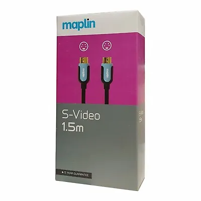 Maplin S-Video Cable With Gold Plated Connectors 1.5 Meters • £3.99