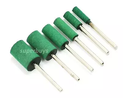 6pc Rubber Cylinder Polisher Diamond Stone Grinder Buffer Bur Gemstone Drill Bit • $8.32