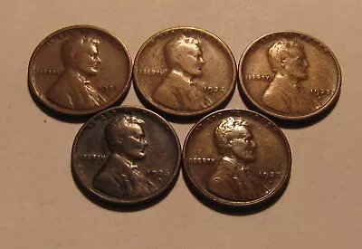 1923 S 1924 S 1925 D 1926 D 1927 D Lincoln Cent Penny - Mixed Condition - 25SA • $3.11