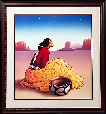 R.C. Gorman  La Noche  NEWLY CUSTOM FRAMED Lithograph SOUTHWEST ART NEW Navajo • $349.99