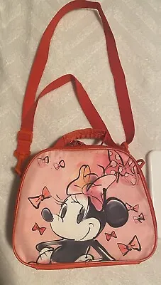 Disney Minnie Mouse Insulated Lunch Bag With Shoulder Strap And Ice Pack. Pink • $17.99