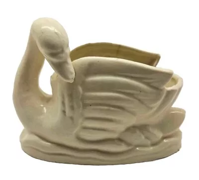 Vintage 1920's  Moriyama Mori-Machi Japan Art Pottery Swan Design Planter Vase • $40.99