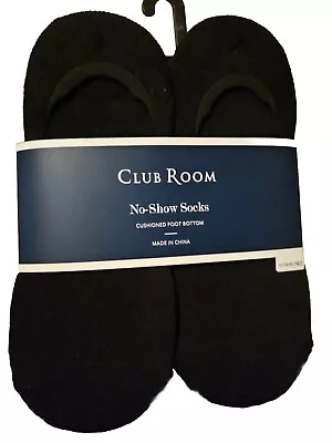 Club Room Mens No Show Socks New 12 Pairs Fits Black Cushion Foot Bottom • $14.39