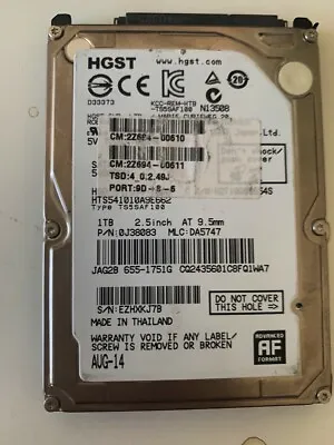 Apple Macbook Pro 2.5 Inch 5400RPM 1TB Hard Drive With OSX 10.13 High Sierra • $12.95