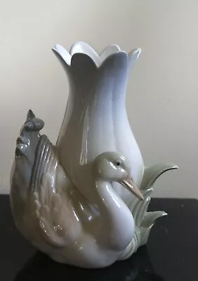 Miguel Requena Valencia Porcelain Figure Duck Flower Design Vase • £35