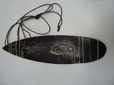 Australian Aboriginal Hand Painted Bull Roarer Dot Painted Crocodile Turndun • $89