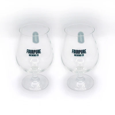 £10.95 • Buy 2 X Fourpure Brewing Co Stemmed Pint Beer Glass Home Pub Bar Brand New CE Marked