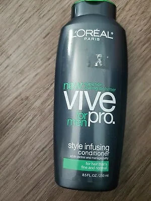 Loreal Paris Vive Pro For Men Style Infusing Conditioner Fine Normal Hair 8.5oz • $29.99