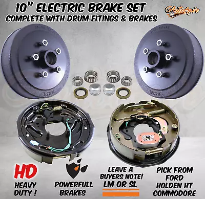 $239.95 • Buy Trailer 10  Electric Brake Hub Drum Kit Electric Backing Plate Caravan Boat Stud