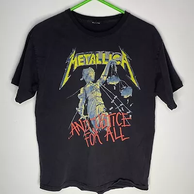 Metallica And Justice For All Mens Shirt Concert 2007 Black Size Medium Y2K Band • $22