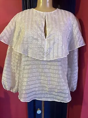 Massimo Dutti Dreamy Delicate Shirt Blouse Top Vintage Styling Romantic SzS • £27