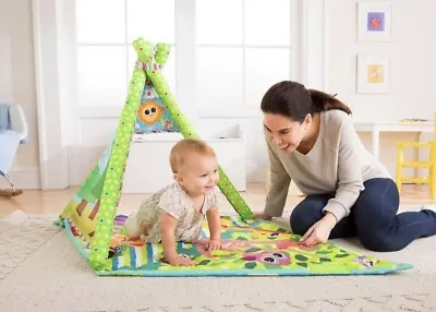 Gym Play Mat Lamaze Tent 4in1 Teepee Newborn + Sit Lay Explore Crawl Playtime • £59.99