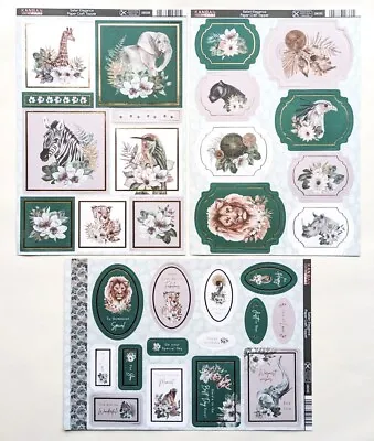 3 X A4 Kanban 'Safari Elegance' Foiled & Die-cut Toppers - Just 70p Each (6) • £2.10