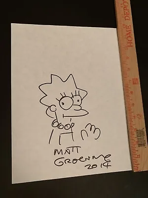 LISA SIMPSON Matt Groening Original Sketch SIGNED The Simpsons 2014 Rare • $799.99