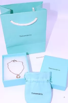 Authentic Tiffany & Co Elsa Peretti Small Open Heart Pendant With Tiffany Chain • $99.99